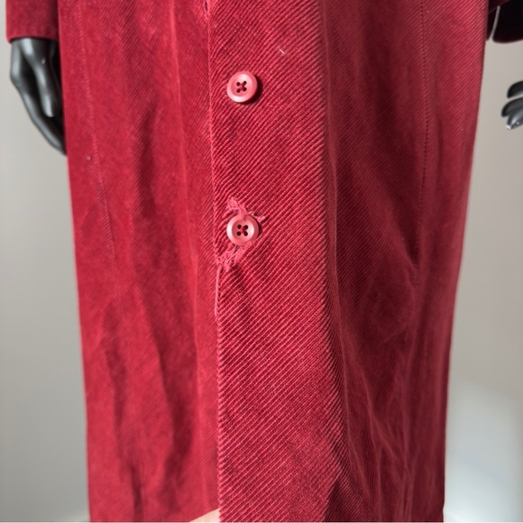Cotton Ginny Red Corduroy Button Front Midi Dress Size 5 - Picture 3 of 11